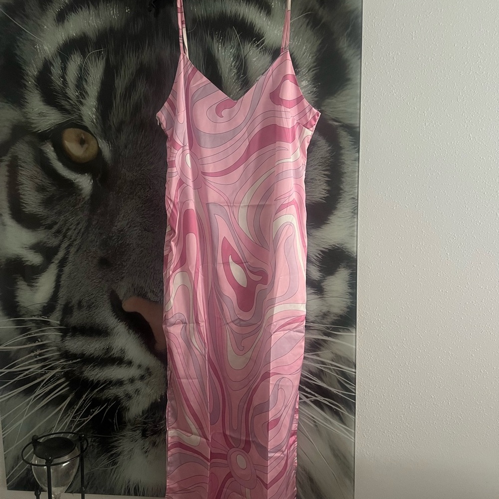 Pink Swirl Slip Dress